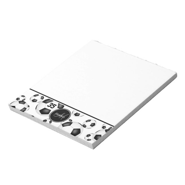 Bloco De Notas sotaque personalizado do padrão das bolas de futeb (Invertido)