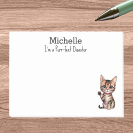 Bloco De Notas Sou Desastre Perfeito, Mãe de Gato, Personalizado 