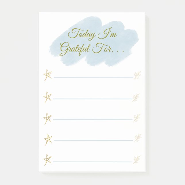 Bloco De Notas Sou Grata por Grateful Personalizado (Frente)