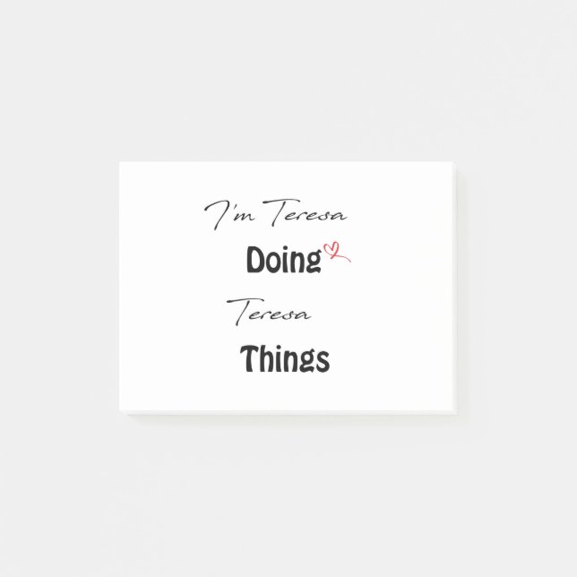 Bloco De Notas Sou Teresa fazendo coisas de Teresa (Frente)