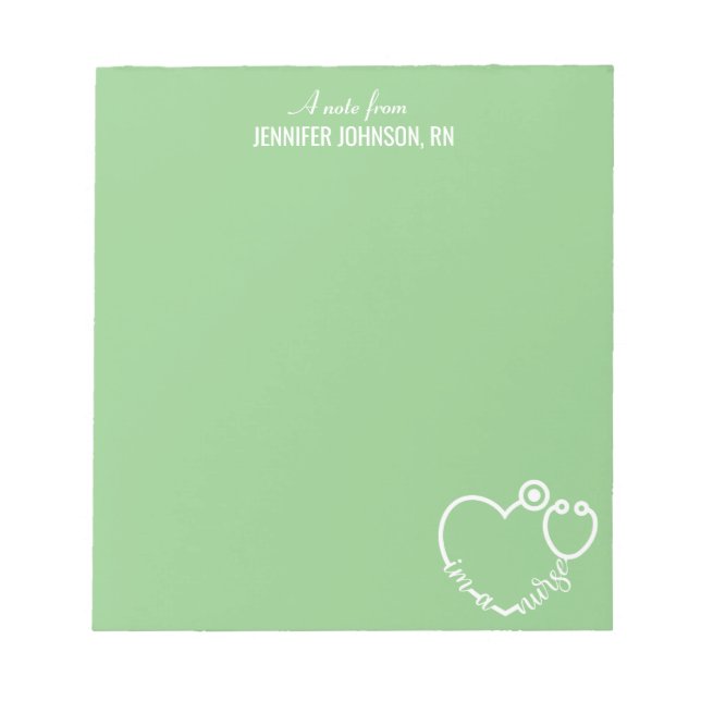 Bloco De Notas Sou um enfermeiro Stethoscope Personalizado Nome E (Frente)