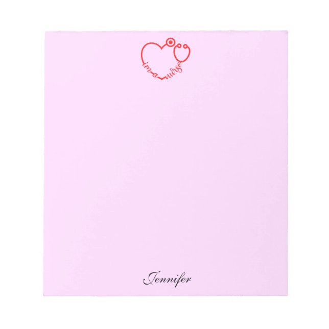 Bloco De Notas Sou um nome personalizado do coração estetoscópio  (Frente)