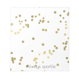 Bloco De Notas Sparkle Dourado Confetti Wedding
