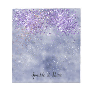 Bloco De Notas Sparkle Dourado roxo