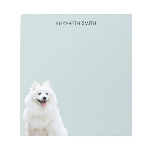 Bloco De Notas Spitz American Eskimo Dog Notas Postadas (Frente)