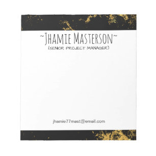 Bloco De Notas Splash Dourado Personalizado Marcado