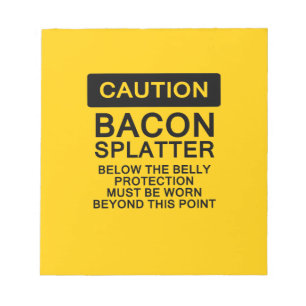 Bloco De Notas Splatter do bacon do cuidado