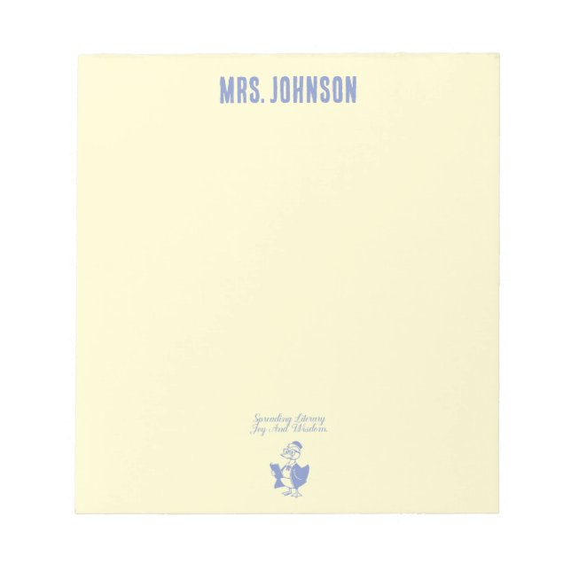 Bloco De Notas Spreading Literary Joy & Wisdom Educator Design (Frente)