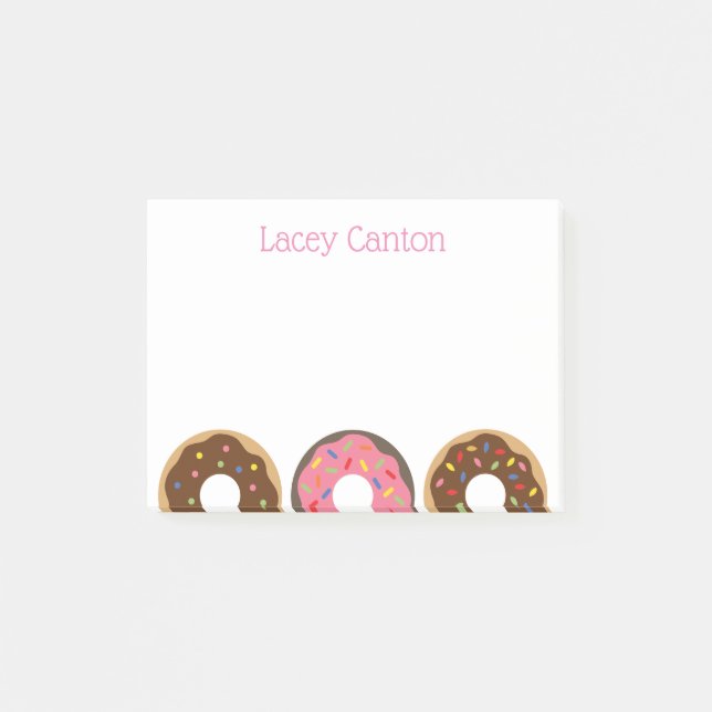 Bloco De Notas Sprinkles Rosquinha Notepad Personalizado de Posto (Frente)