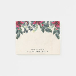 Bloco De Notas Spruce Greenery Red Poinsettia Natal