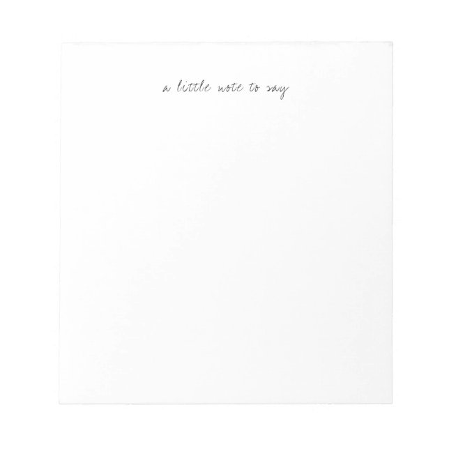 Bloco De Notas Square A Little Note to Say Script Notepads (Frente)