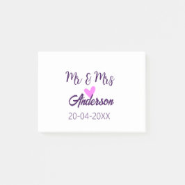 Bloco De Notas Sr & Sra adicionar sobrenome data ano lembrancinha