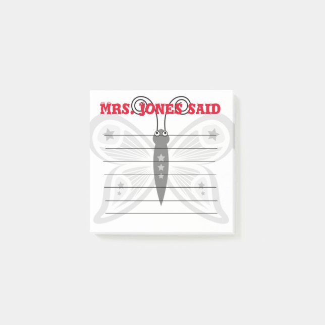 Bloco De Notas Sra. Jones Disse Notas Postes (Frente)