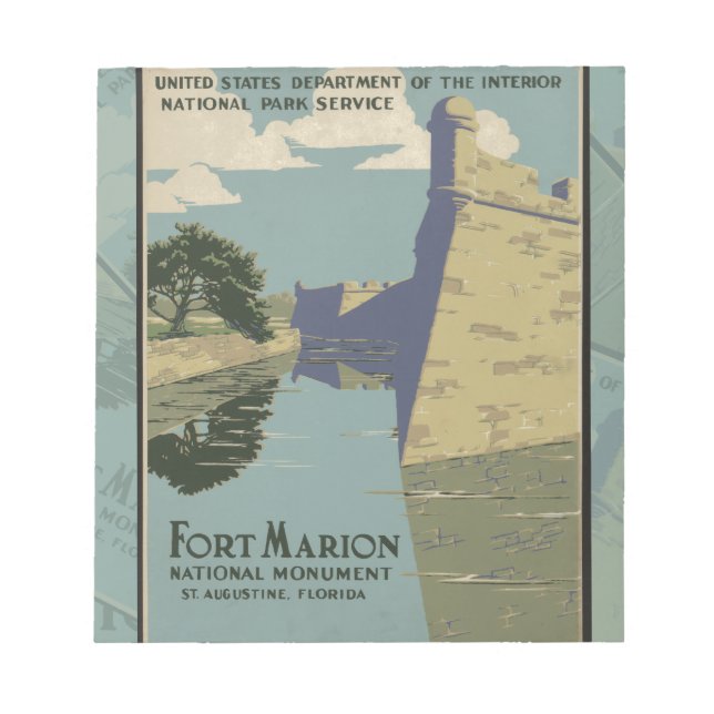 Bloco De Notas St. Augustine Florida Spanish Fort Marion Poster (Frente)