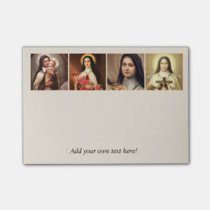 Bloco De Notas St. Therese o crucifixo pequeno dos rosas da flor