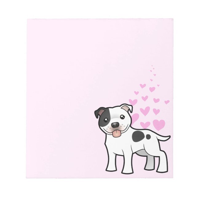 Bloco De Notas Staffordshire Bull Terrier Love (Frente)