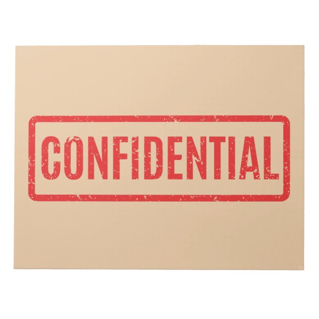 Bloco De Notas Stamped Confidential Notepad (Frente)