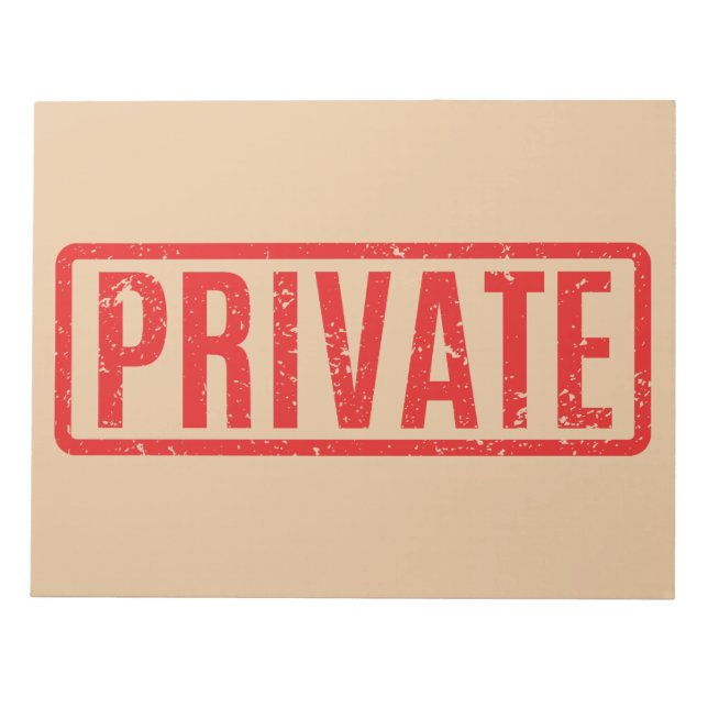 Bloco De Notas Stamped Private Notepad (Frente)