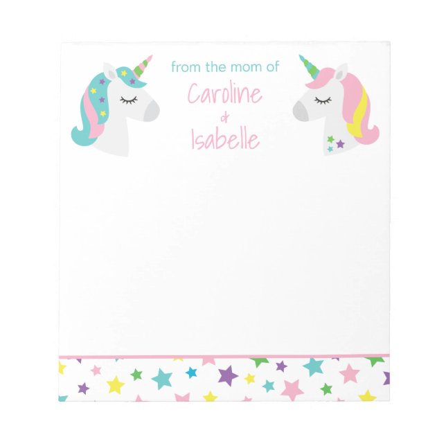 Bloco De Notas Star Unicorns Personalized Notepad (Frente)