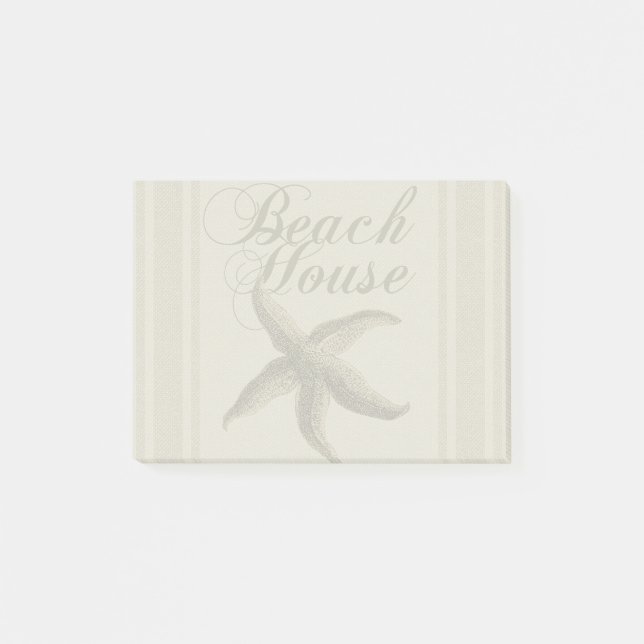 Bloco De Notas Starfish Beach House Seashore Coastal (Frente)