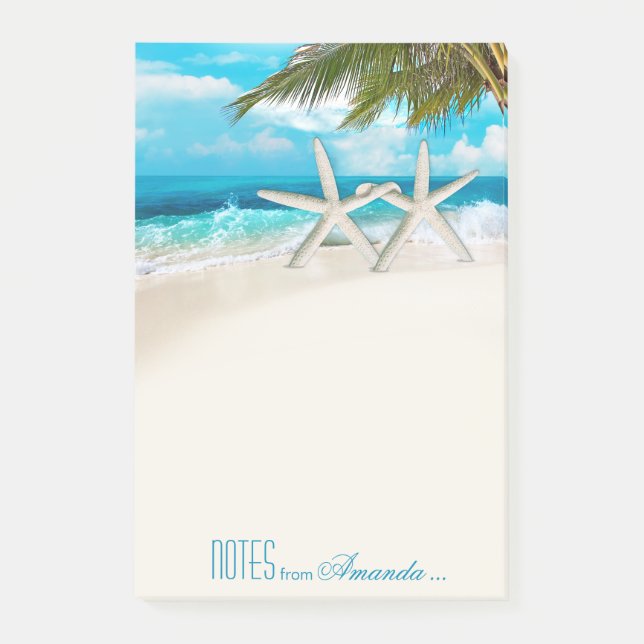 Bloco De Notas Starfish Casal White Sands Beach Personalizado (Frente)