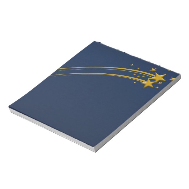 Bloco De Notas Starry Night Dark Blue Sky Dourado Stars Nota (Invertido)