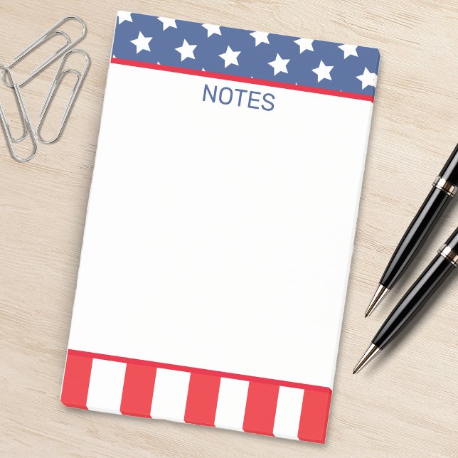 Bloco De Notas Stars & Stripes Patrióticos Bandeira Americana (usa american flag notepad)