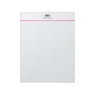 Bloco De Notas Stationery Monogram Initials Dot Grid Notepad