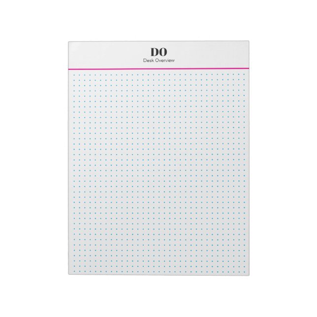 Bloco De Notas Stationery Monogram Initials Dot Grid Notepad (Invertido)