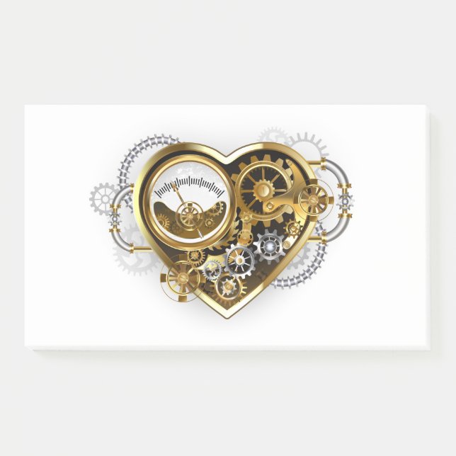 Bloco De Notas Steampunk Heart with a Manometer (Frente)
