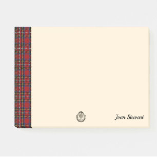 Bloco De Notas Stewart Tartan & Scottish Thistle Notas de Posto