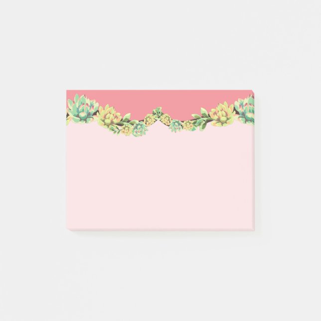 Bloco De Notas Sticky Notes Bohemian Cactus Succults Dessert Ca (Frente)