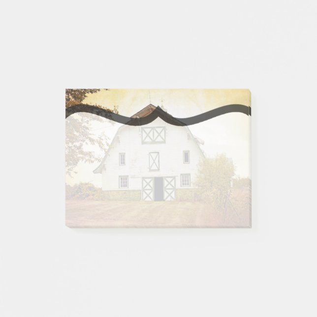 Bloco De Notas Sticky Notes Sunset Barn Country Russe Hay (Frente)