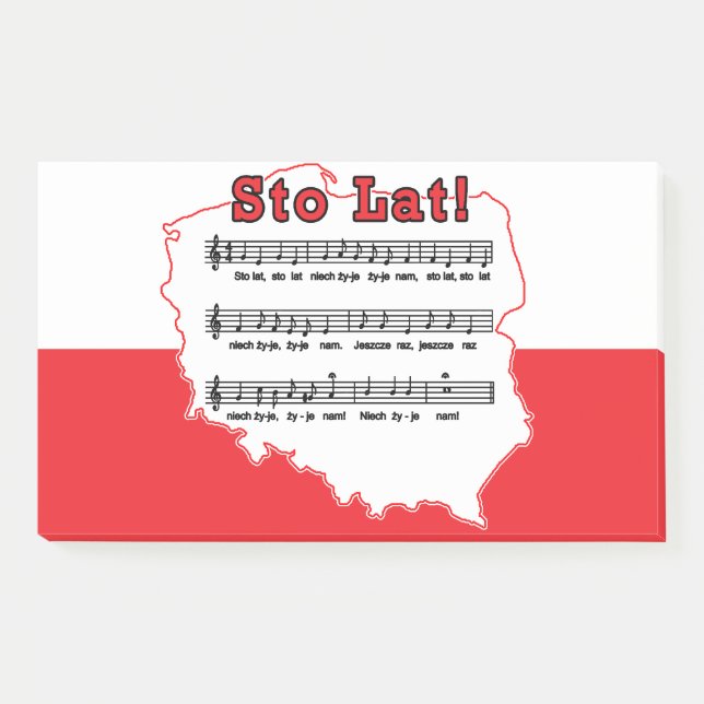 Bloco De Notas Sto Lat! Mapa Polonês da Música (Frente)