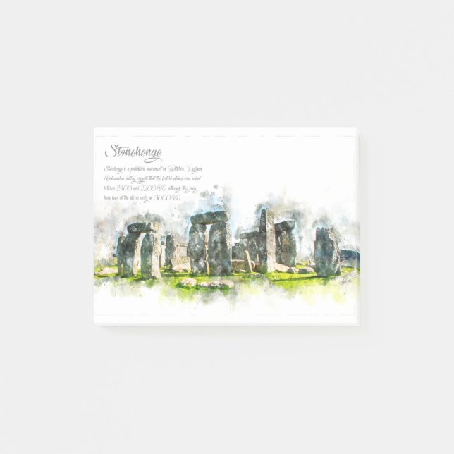 Bloco De Notas Stonehenge Watercolor (Frente)