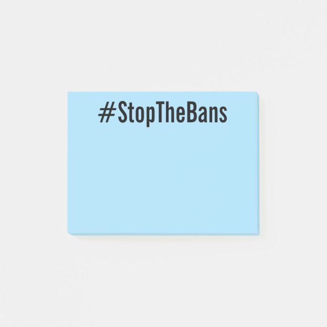Bloco De Notas #StopTheBans Pro Choice texto preto em azul claro (Frente)
