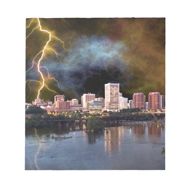 Bloco De Notas Stormy Richmond Skyline (Frente)