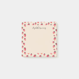 Bloco De Notas Strawberry Art Watercolor Farmhouse Style Kitchen 