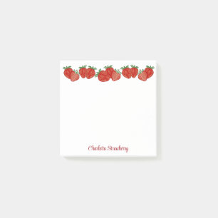 Bloco De Notas Strawberry Berry Sweet Fruta Heart Shcool Office