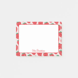 Bloco De Notas Strawberry Hearts Berry Sweet Nome Personalizado