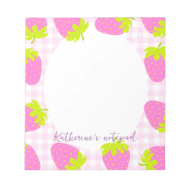 Bloco De Notas Strawberry Pink Gingham