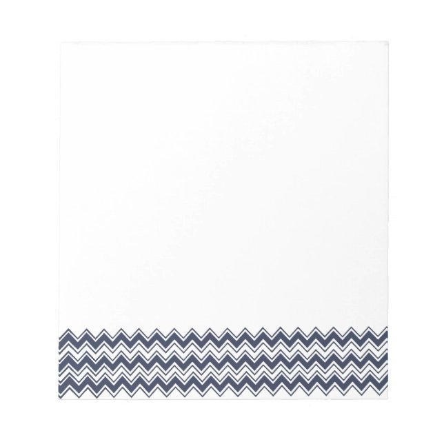 Bloco De Notas Stripe de Chevron Azul (Frente)