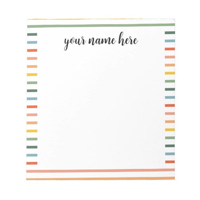 Bloco de notas Stripes Personalizado (Frente)