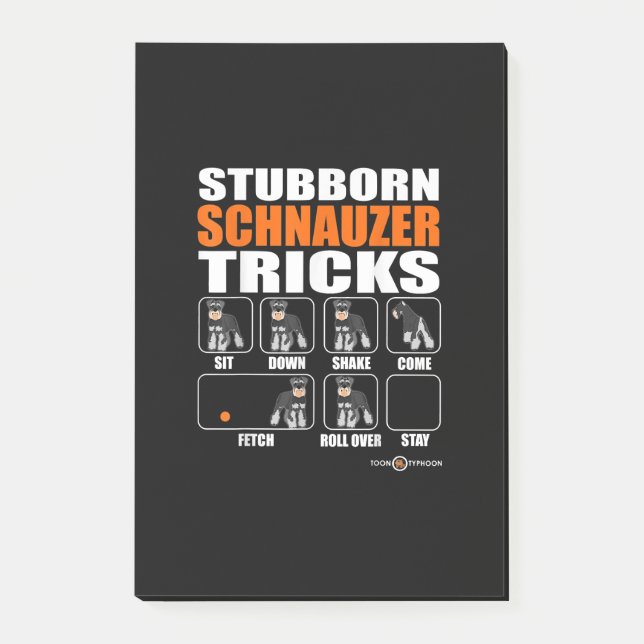 Bloco De Notas Stubborn Schnauzer truks Funny Schnauzer Gift (Frente)