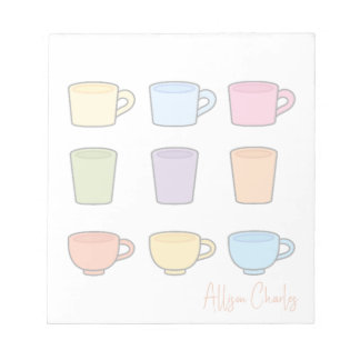 Bloco De Notas Stylish Cute Mugs Unique Trendy Simple 