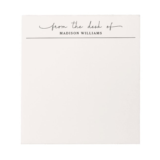 Bloco De Notas Stylish From The Desk Of Professional Beige (Frente)