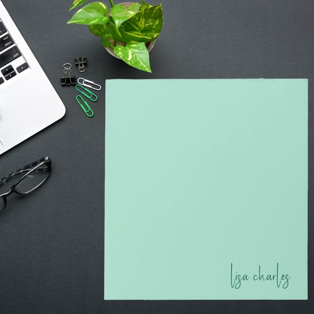 Bloco De Notas Stylish Modern Trendy Pastel & Green Elegant (Criador carregado)