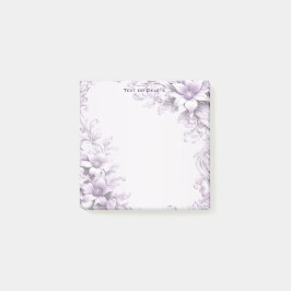 Bloco De Notas Stylish Purple Flowers Post it Notes