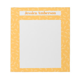 Bloco De Notas Stylish Yellow Modern Typography Personalized Name