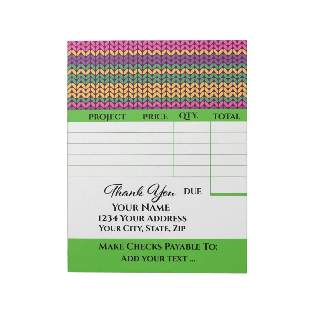 Bloco De Notas Sua fatura (Invertido)